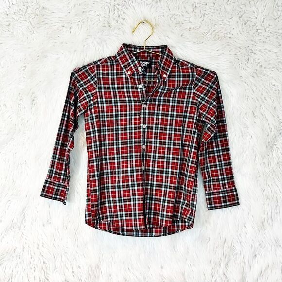 LANDS’ End boys plaid button down shirt - Picture 1 of 4